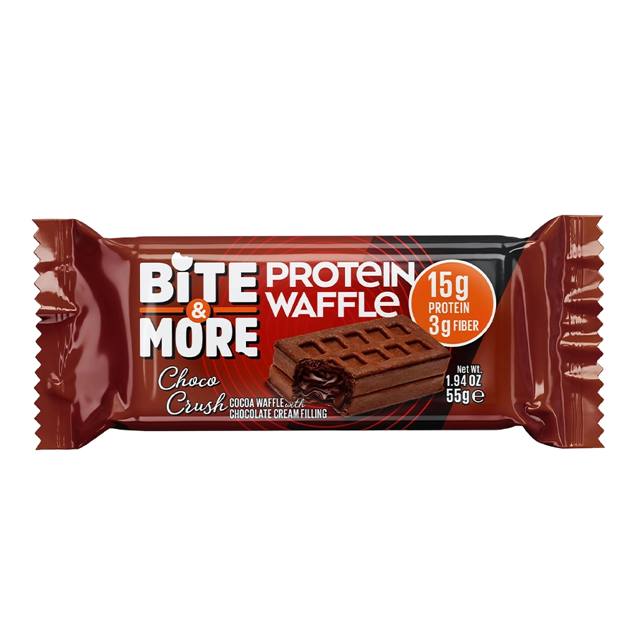 Bite&More Protein Waffle 55g Chocolate